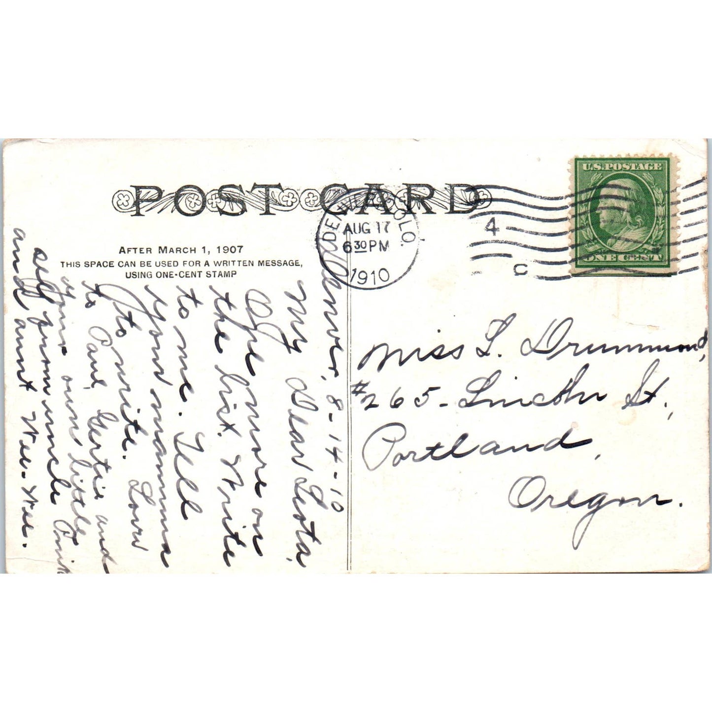 Temple Court Building 1910 Denver Colorado Original Postcard TK1-28