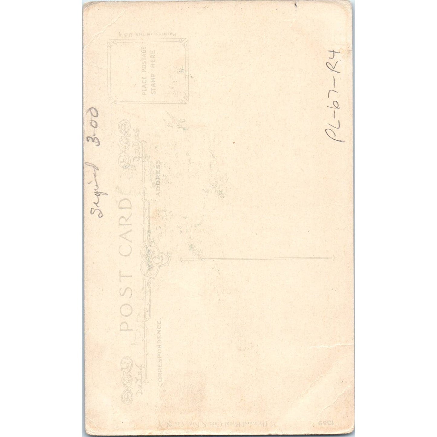 WW1 Wall Doughboy ...7000 Beans A Week Humor Postcard TK1-26