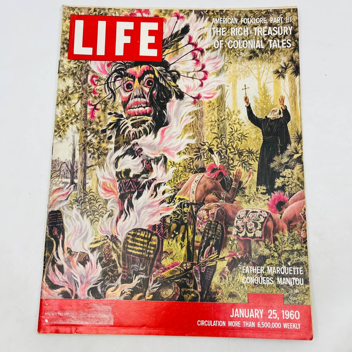 Vintage Life Magazine January 25, 1960 Colonial Folk Tales PONTIAC, Coke TA8