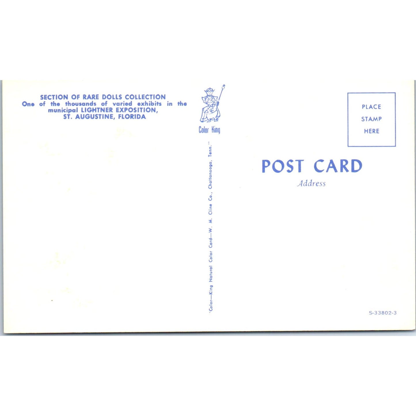 Rare Dolls at Lightner Exposition St. Augustine FL Original Postcard PB8