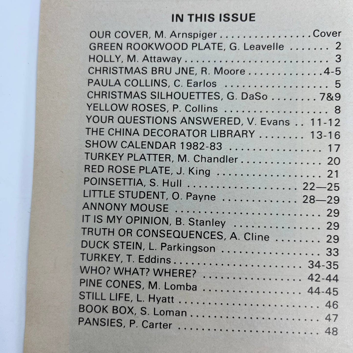 1982 Nov - The China Decorator Magazine - Street Scene Mildred Arnspiger TH8