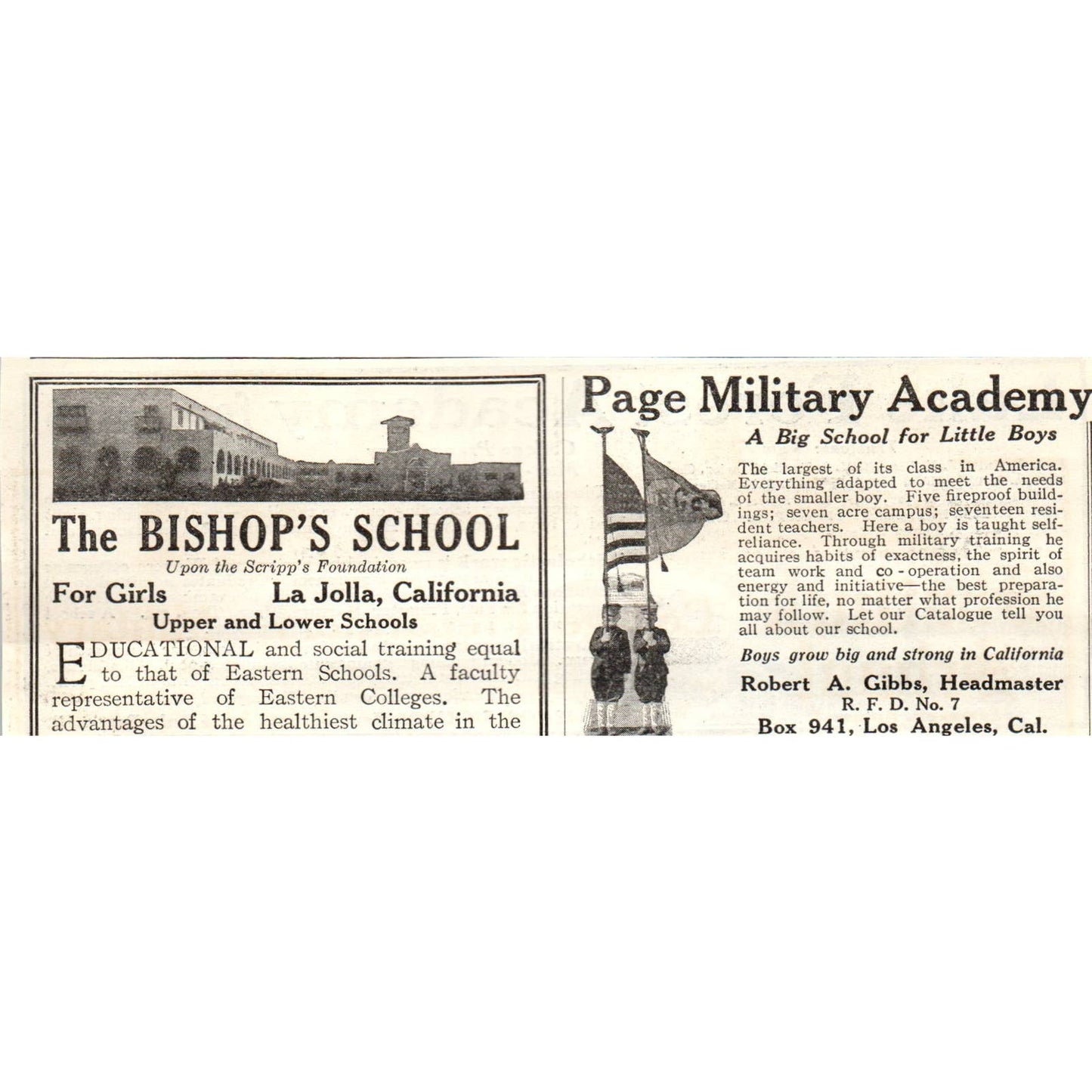 c1920 Harper's Ad - Lake Forest Academy for Boys John Wayne Richards IL EA3