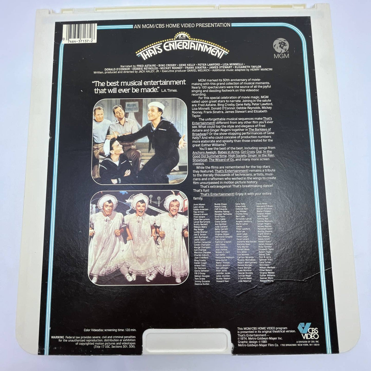 That's Entertainment MGM RCA SelectaVision - CED VideoDisc TG4