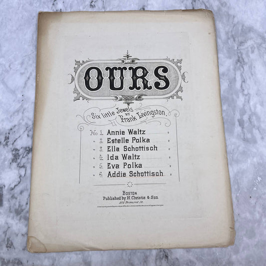 1872 Sheet Music OURS Six Little Jewels By Frank Livingston TH1