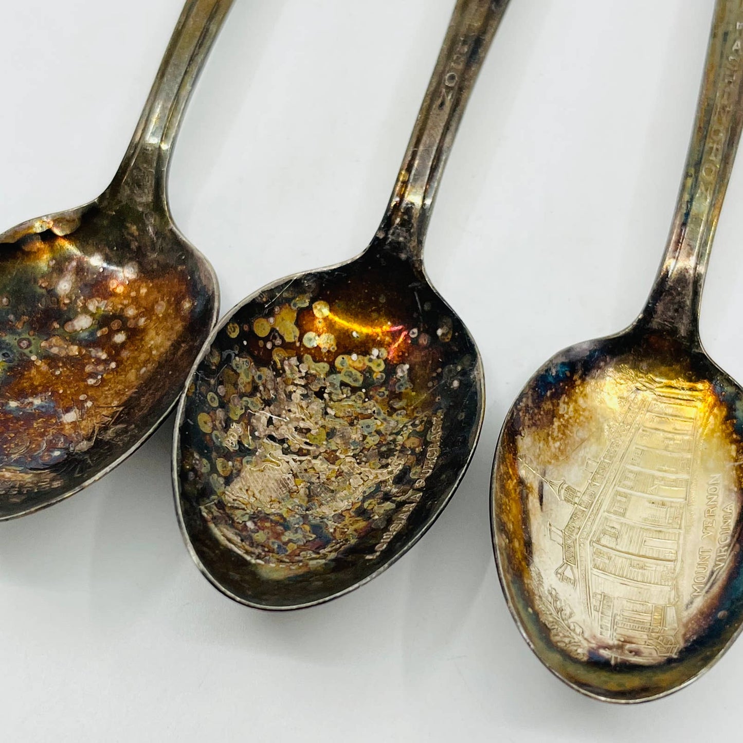 WM Rogers President Souvenir Spoons Silver Plate Washington Adams Jefferson TD2