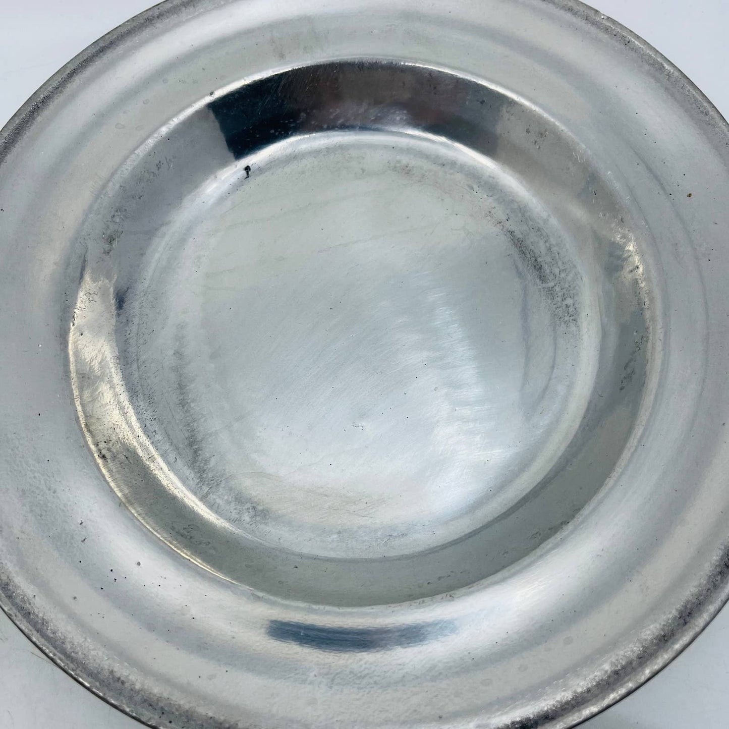 Set 4 York Metalcrafters Colonial Pewter Shallow Soup Salad Bowl Plates 9” TC9