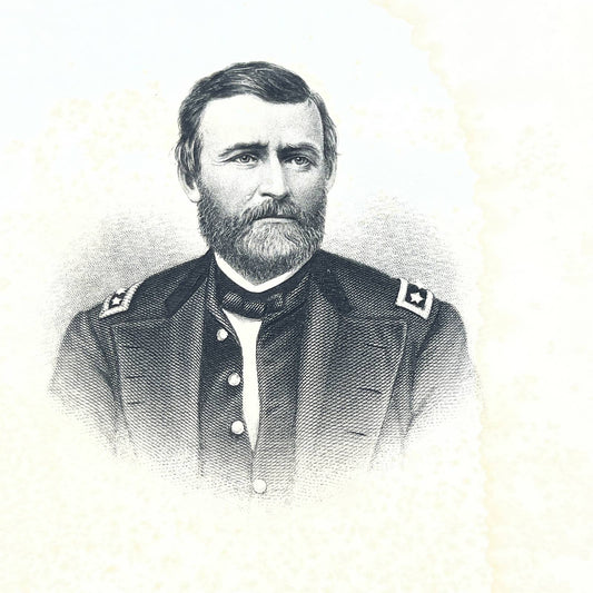 1882 Original Steel Art Engraving - Union General Ulysses S. Grant 9x5.75" AC3