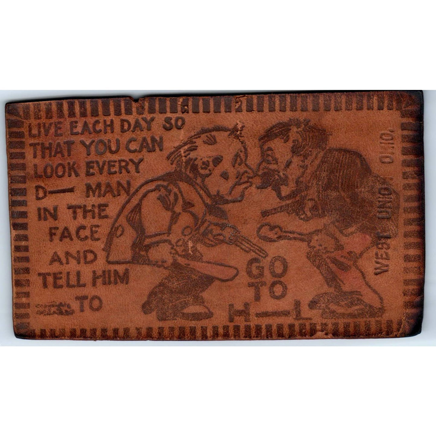 1907 West Union Ohio Humor Leather - Original Postcard TJ9-P1