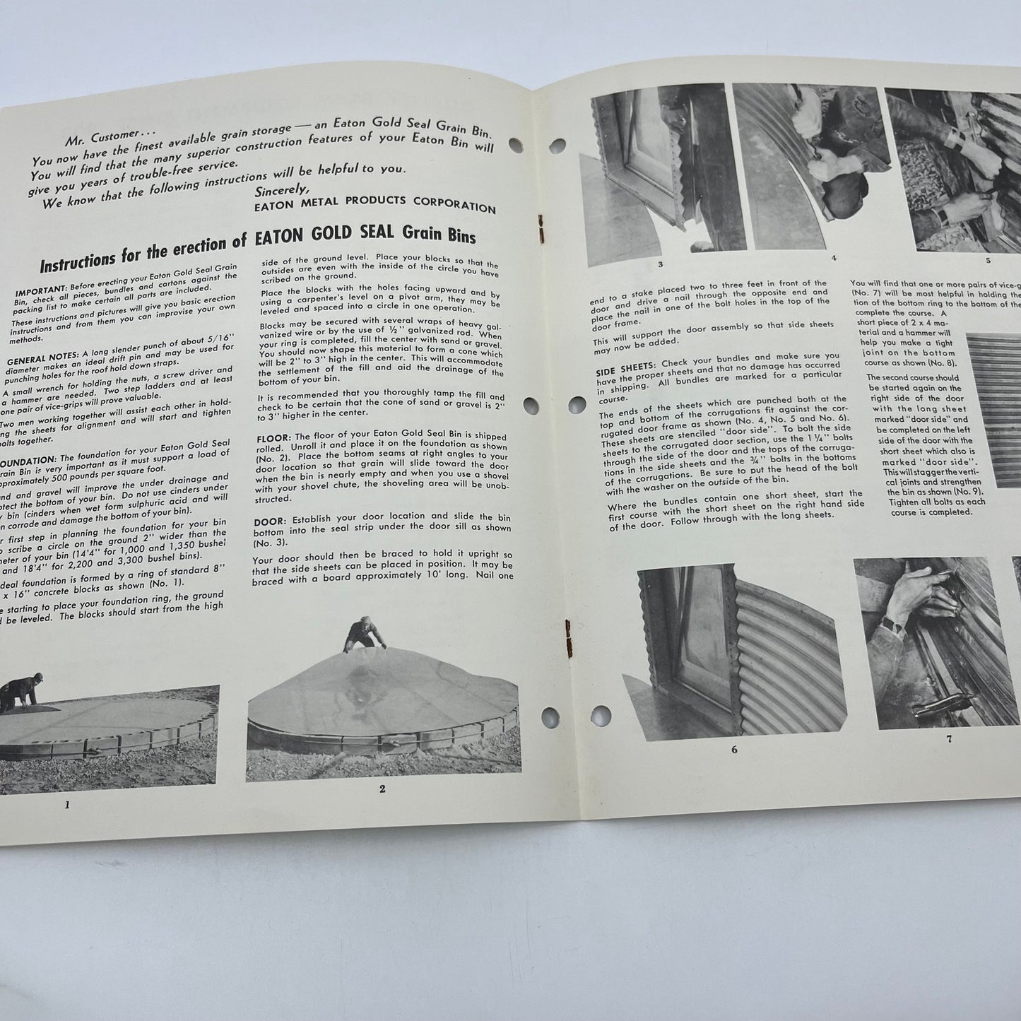 Vintage Eaton Gold Seal All-Steel Grain Bins Manual Assembly Instructions L4-2