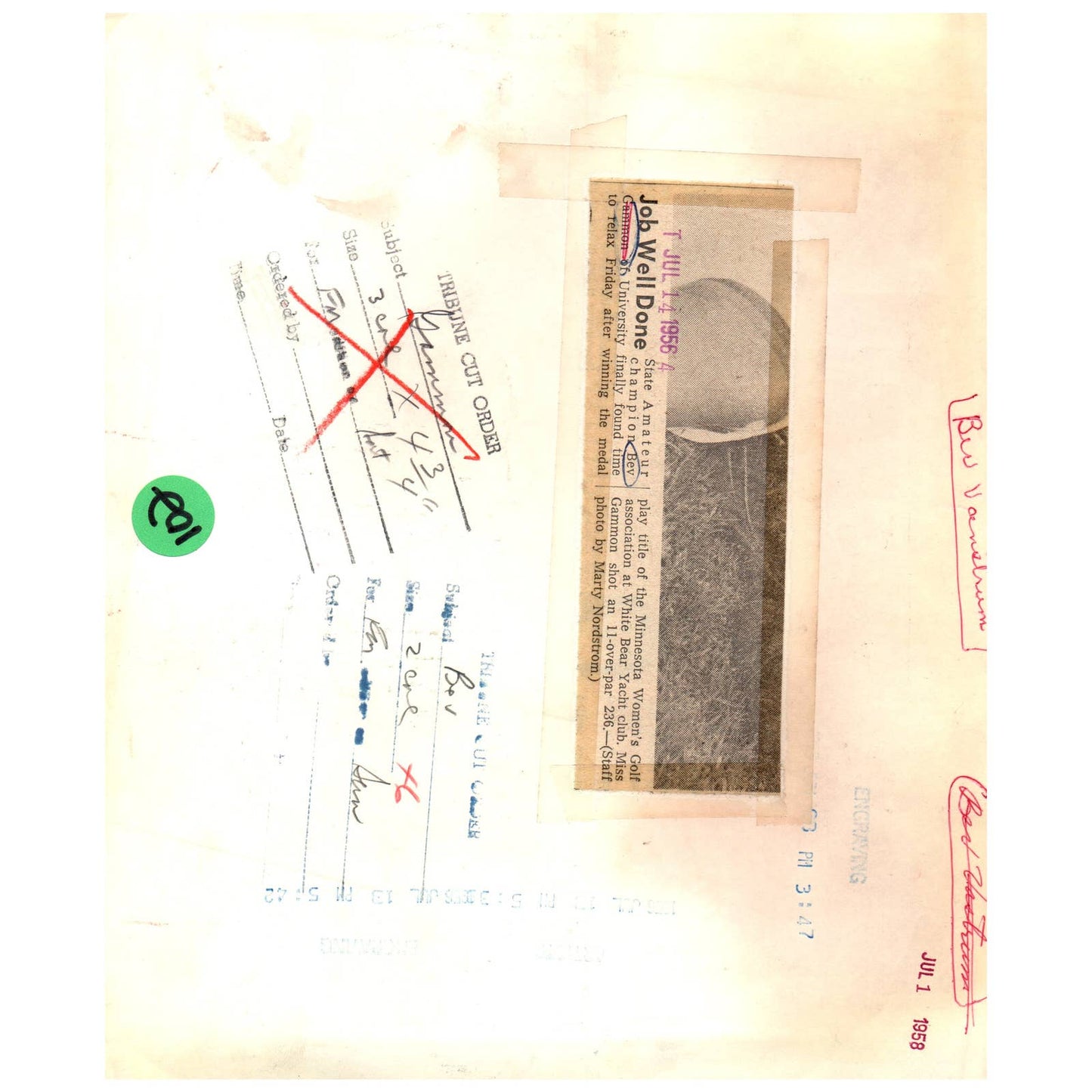 1956 Original Press Photo Ladies' Golf Bev Vanstrum White Bear MN ~8x10 AD1