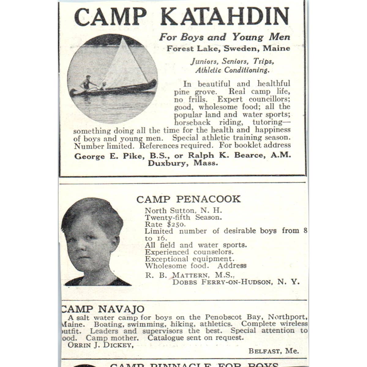 c1920 Harper's Magazine Ad - Culver Summer Schools Lake Maxinkuckee IN EA3-4