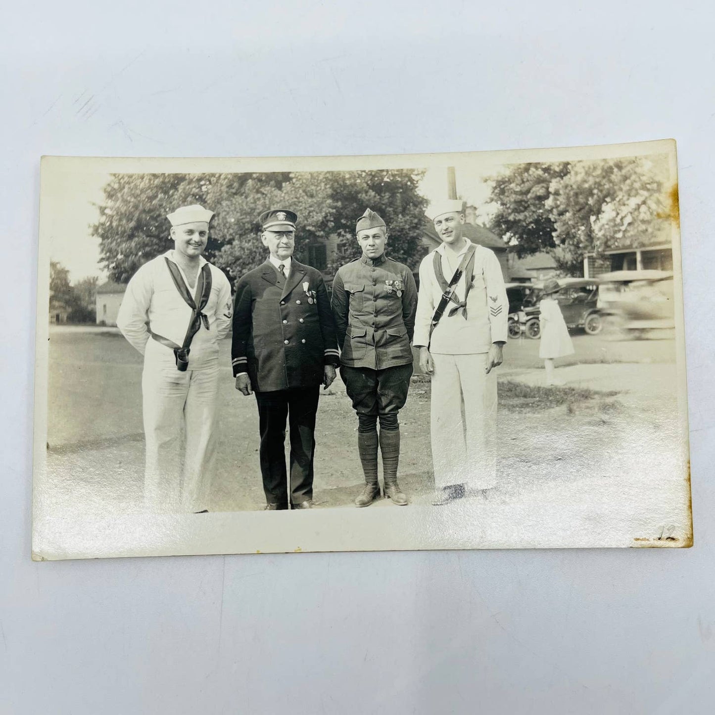 Early 1900s RPPC WWI US Military Navy Officer Soldiers Sumner Ill PA9