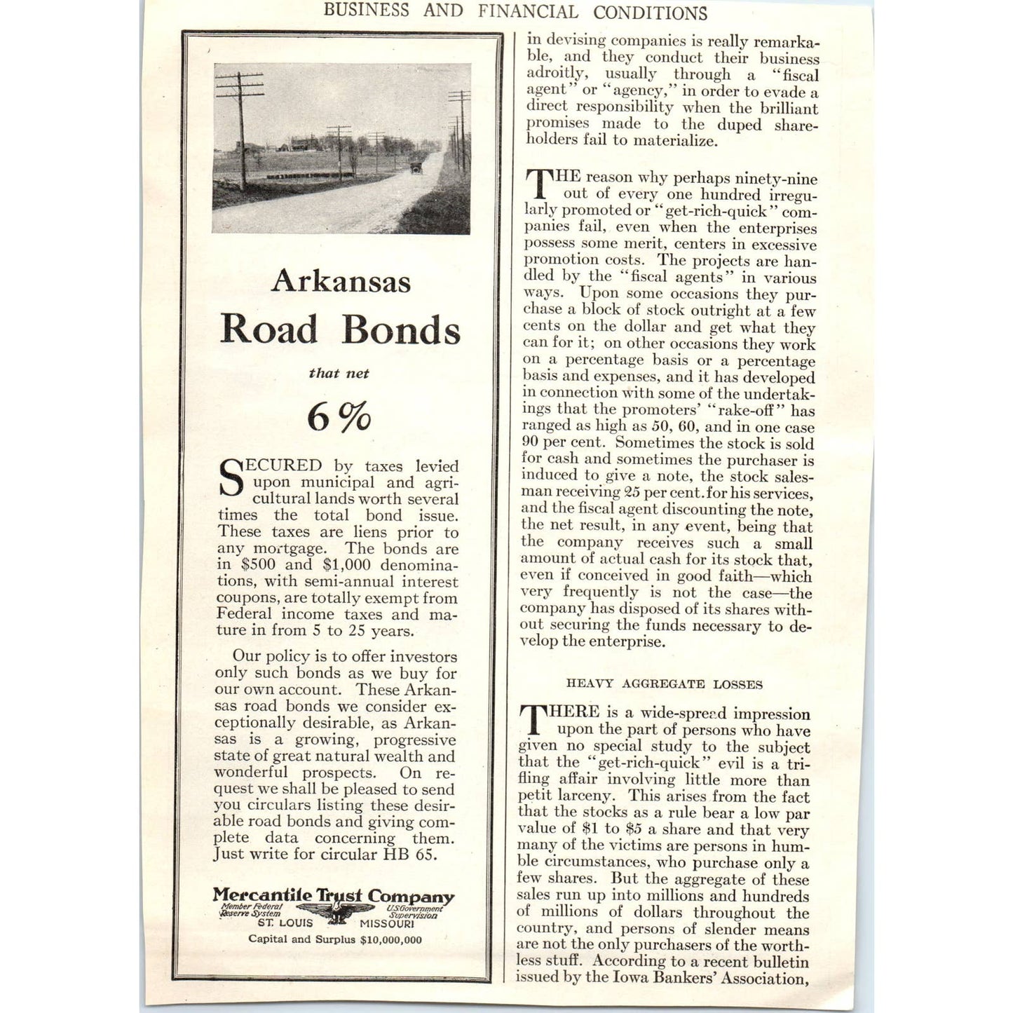 c1920 Harper's Magazine Ad - National Bank of Commerce NY TF6-1