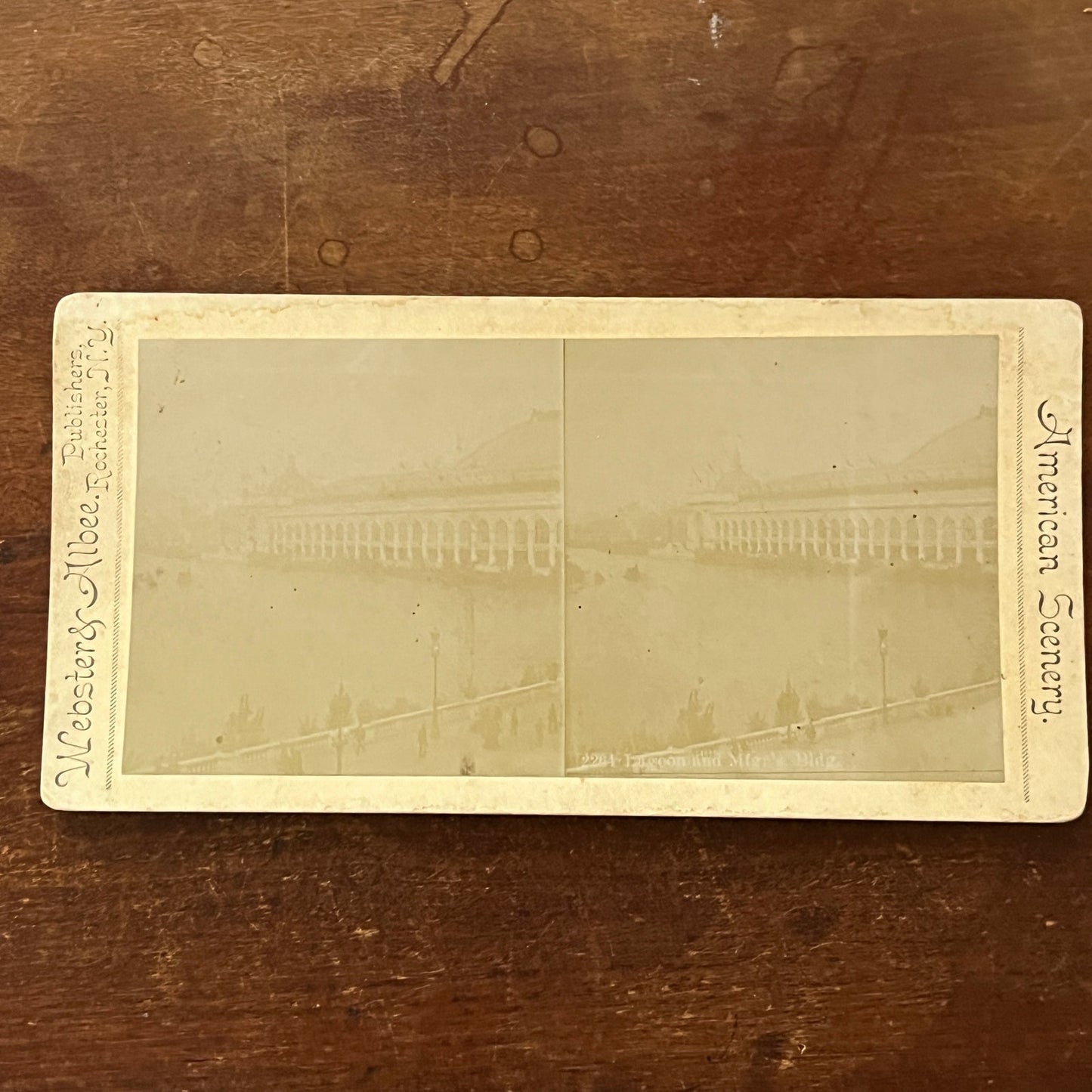 Lagoon & Mfgr's Building Webster & Albee Antique Stereoview Card H2-2