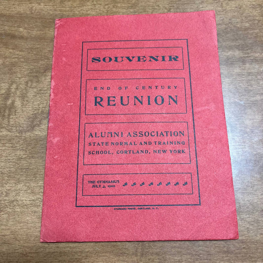 RARE 1900 Reunion Program State Normal and Training School Cortland NY A10
