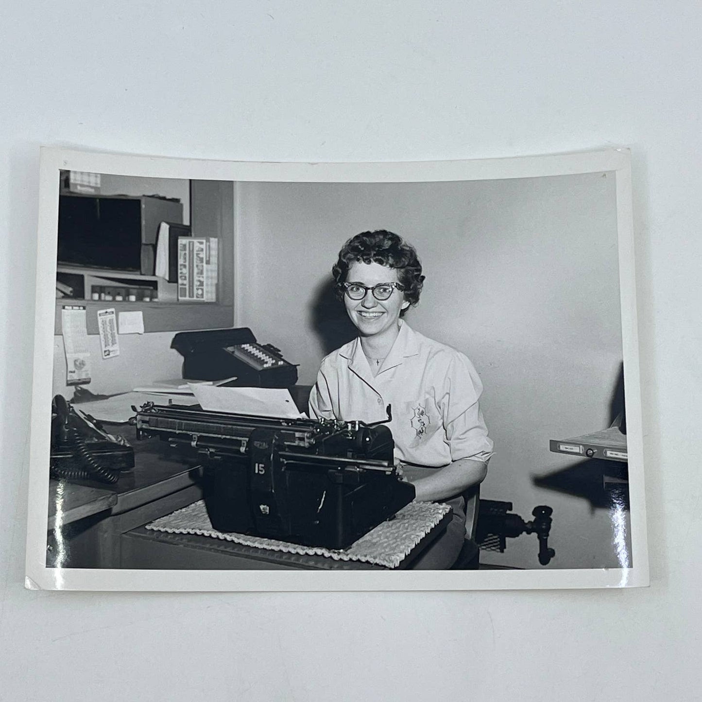 1950s Secretary Office Photograph Royal Typewriter 5x7" AB7