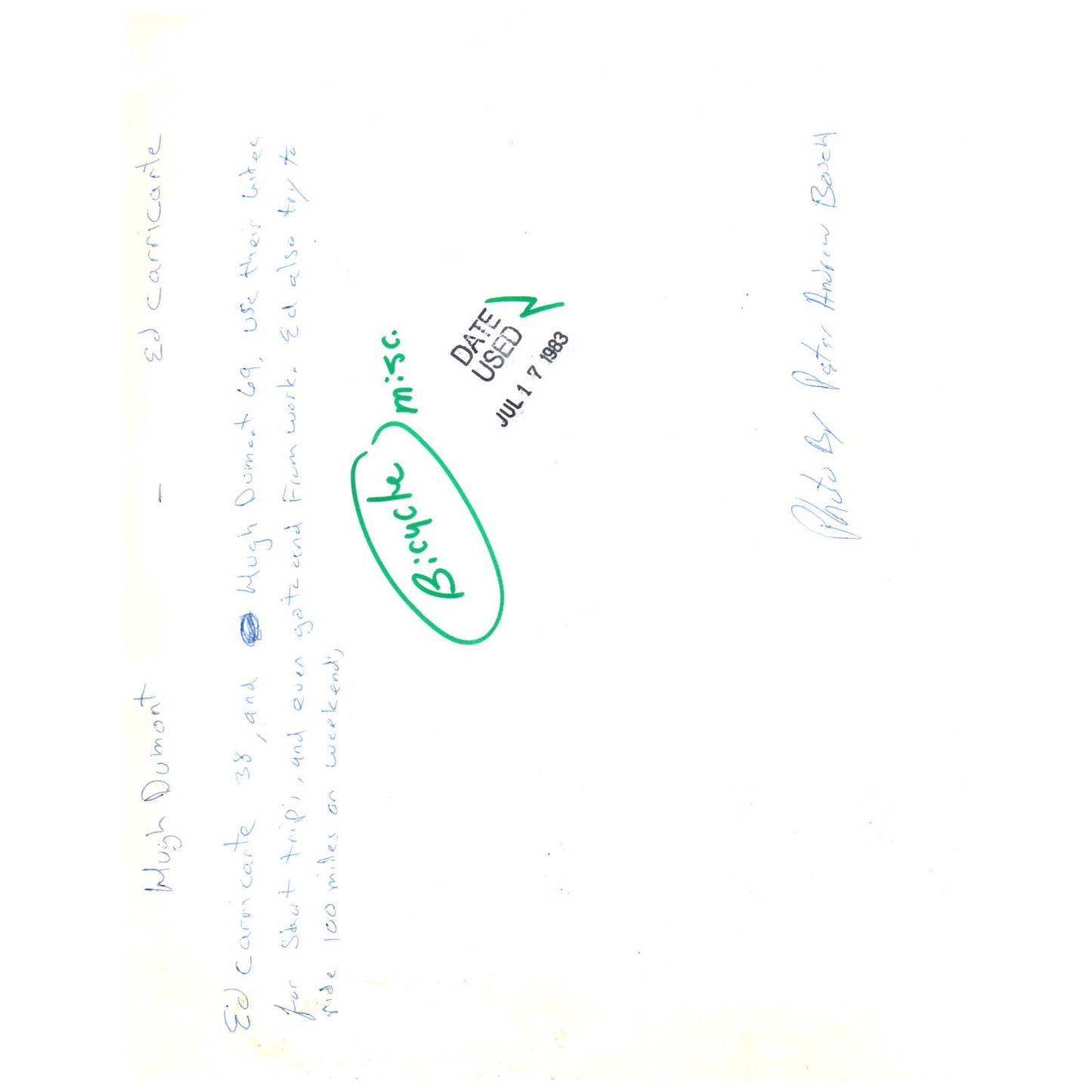 1983 Press Photo Cycling Hugh Dumont Ed Carricarte Bike Trip 8x10" AD3