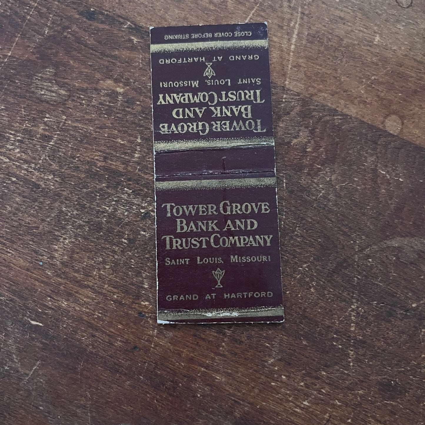 Tower Grove Bank and Trust St. Louis MO Advertising Matchbook Cover MM11-4