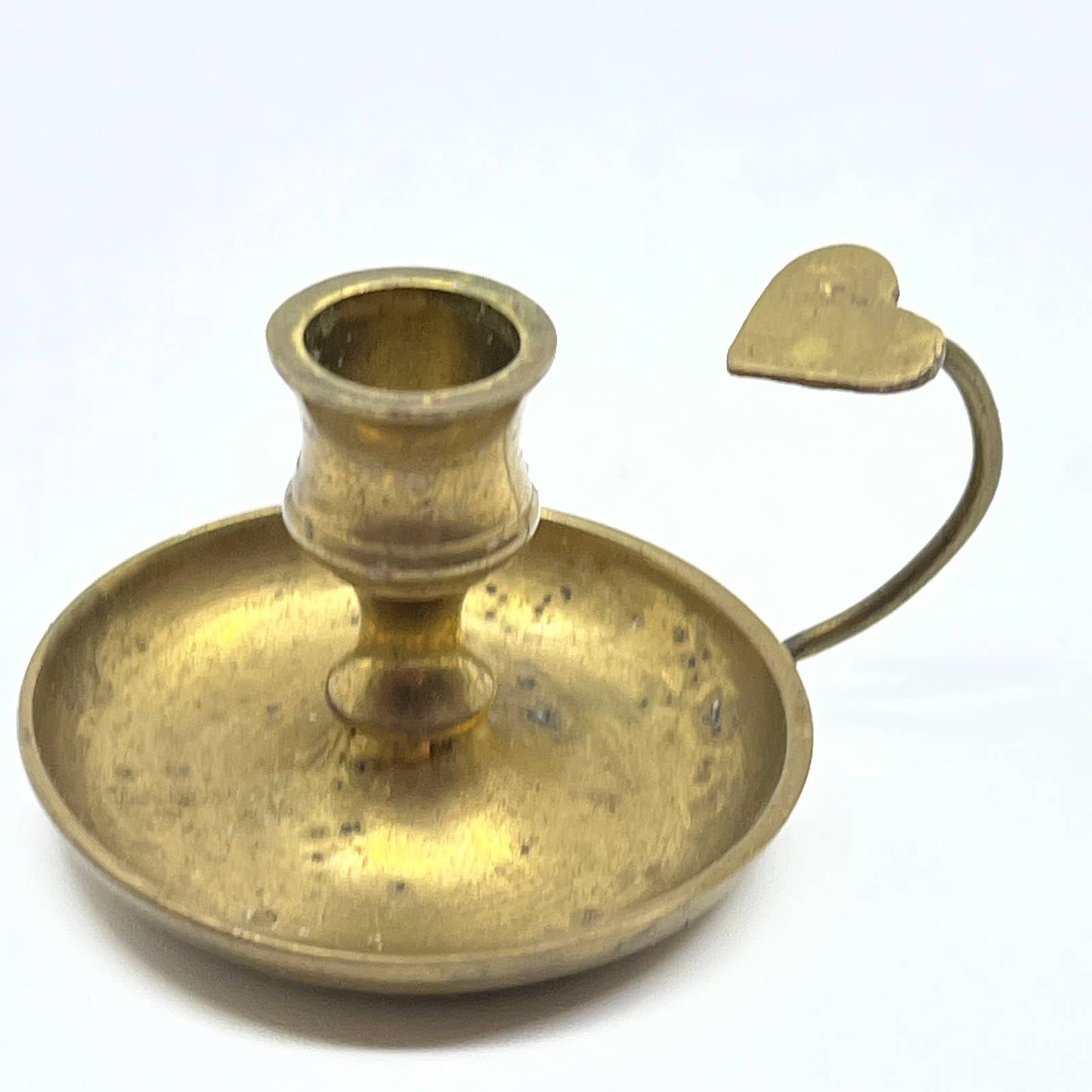 Vintage Brass Chamber Style Heart Finger Candlestick Holder SD8