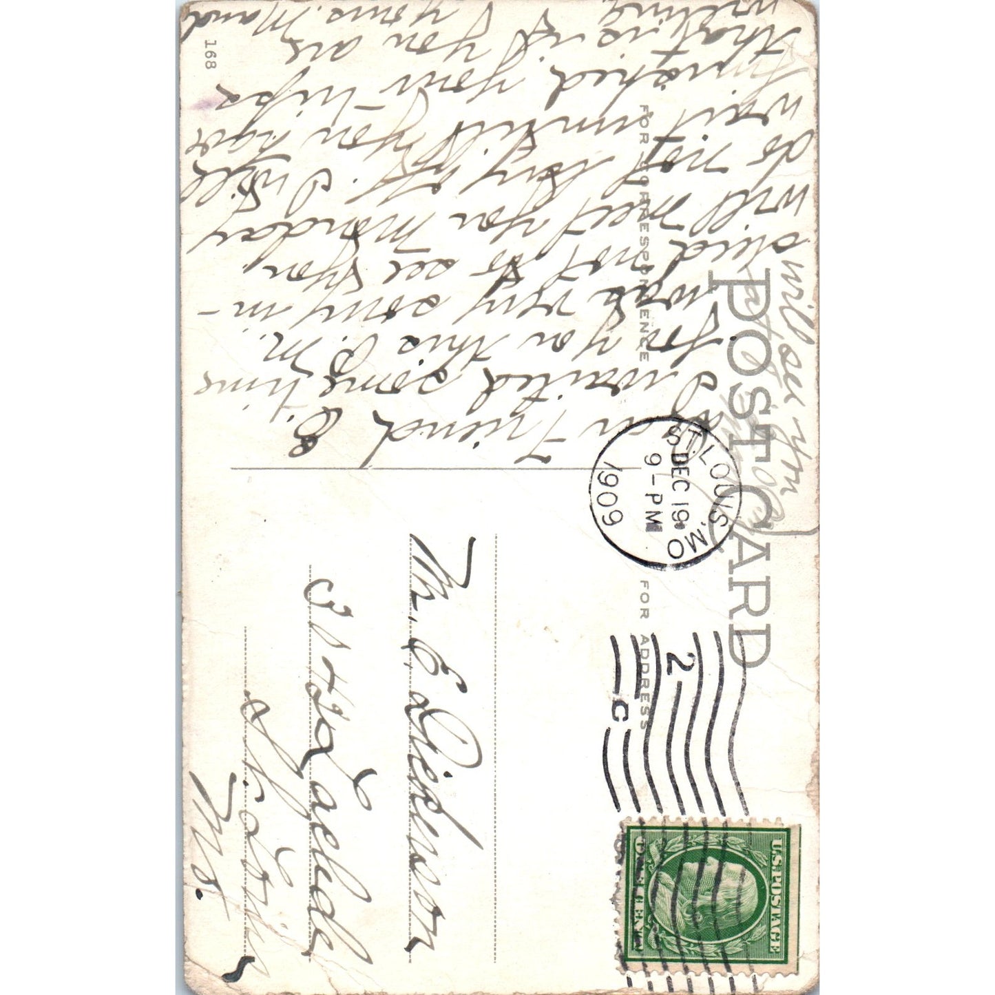 1909 Victorian Couple Navy Sailor Original Postcard P3-3