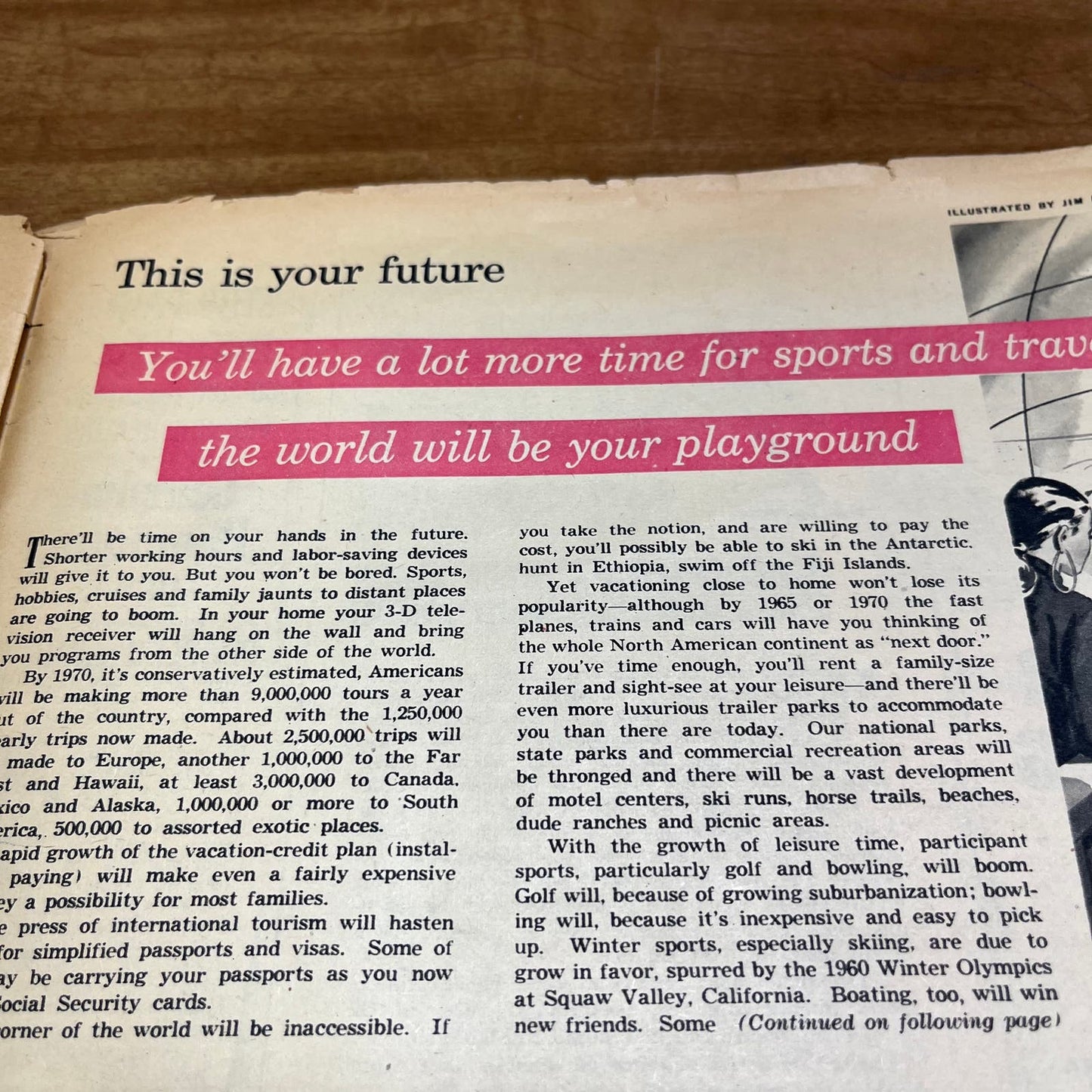 1956 Jan The American Weekly Magazine Retro Futurism Fred McNabb Flying Cars FL6-2