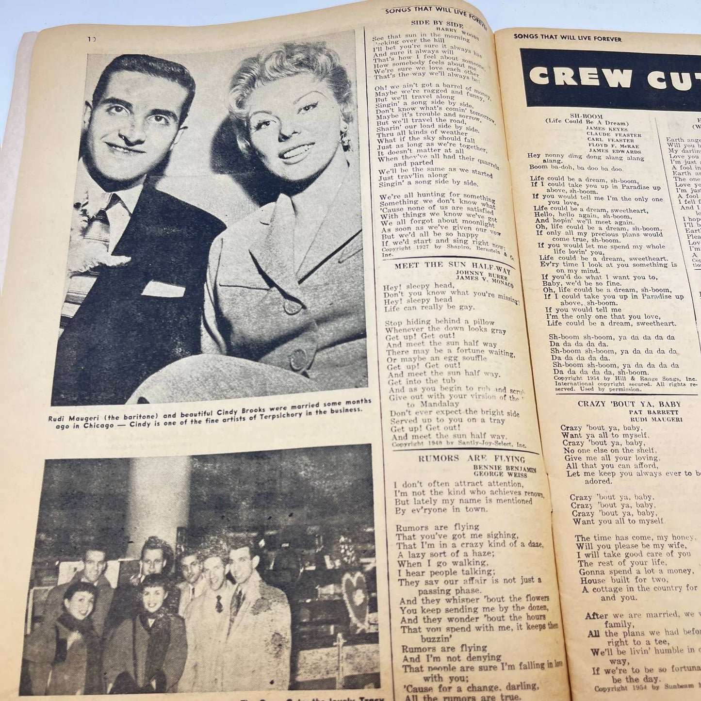 January 1956 SONGS THAT WILL LIVE FOREVER Magazine Teresa Brewer Crew Cuts TF3