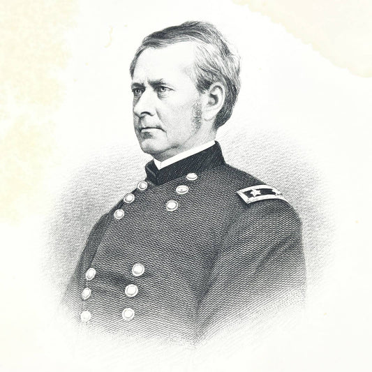 1882 Original Steel Art Engraving - Union General Joseph Hooker 9x5.75" AC3