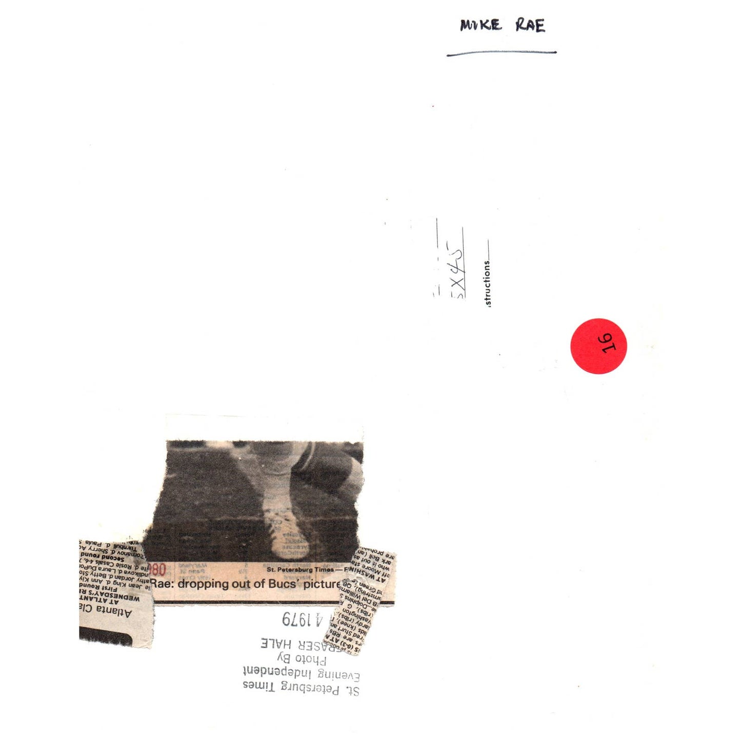 1979 Press Photo Football NFL Tampa Bay Bucs Quarterback Mike Rae 8x10" AD3