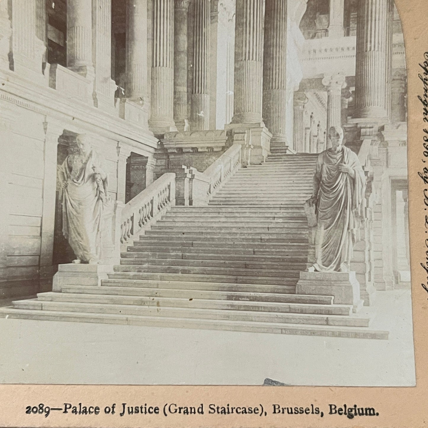 Palace of Justice Grand Staircase Brussels Belgium Antique Stereoview H2-6