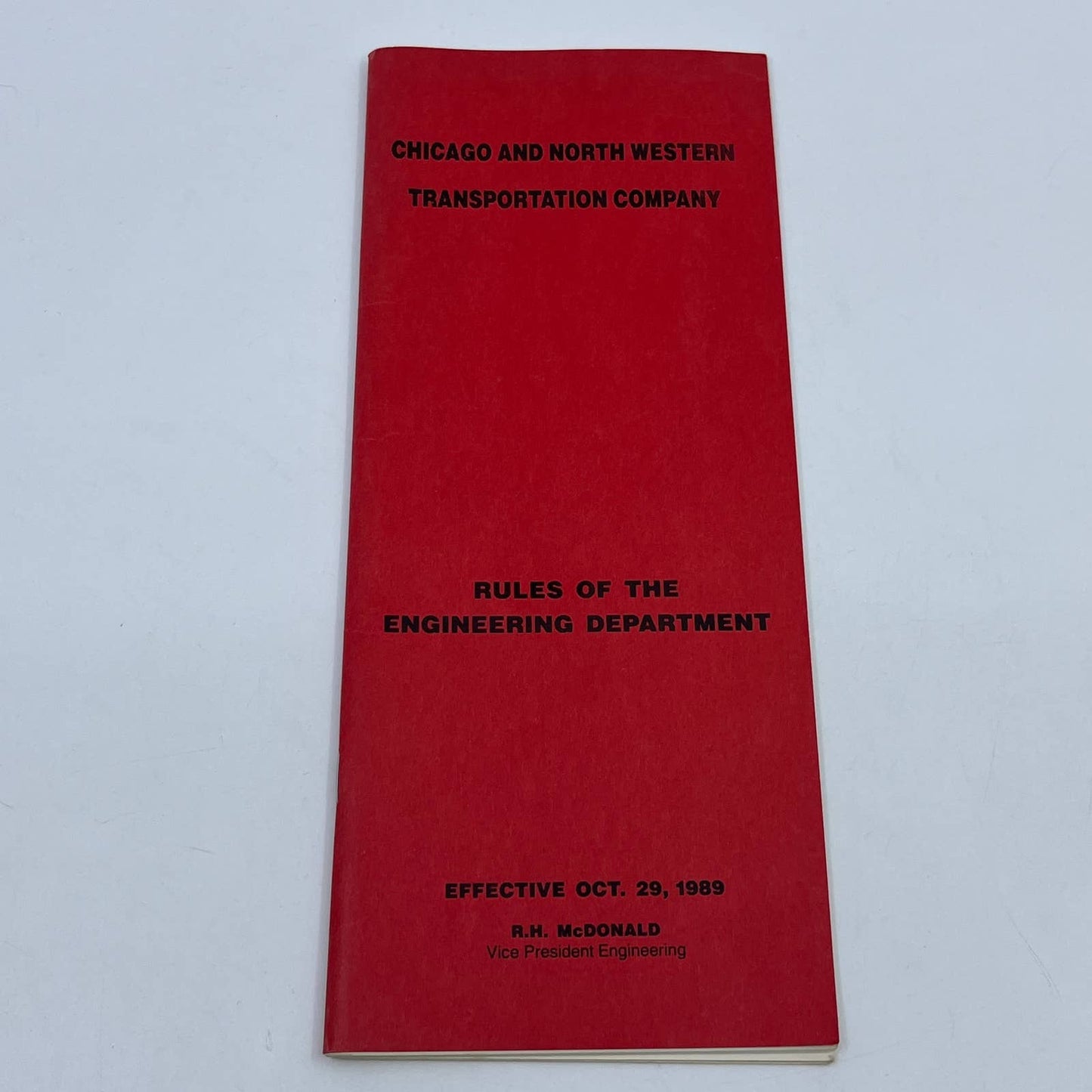 1989 Chicago & Northwestern Railroad Rules of the Engineering Department TG6