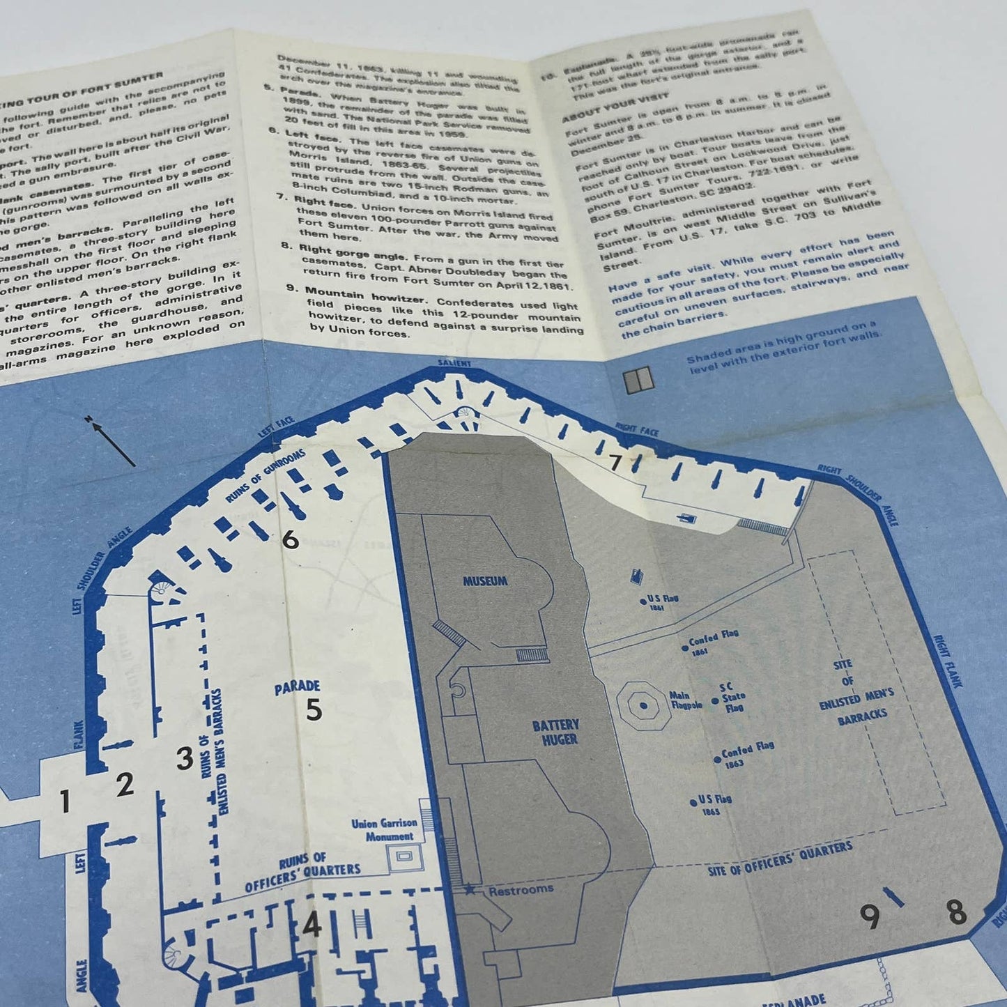 1977 Fort Sumter National Monument Walking Tour Leaflet & Fold Out Map TG6