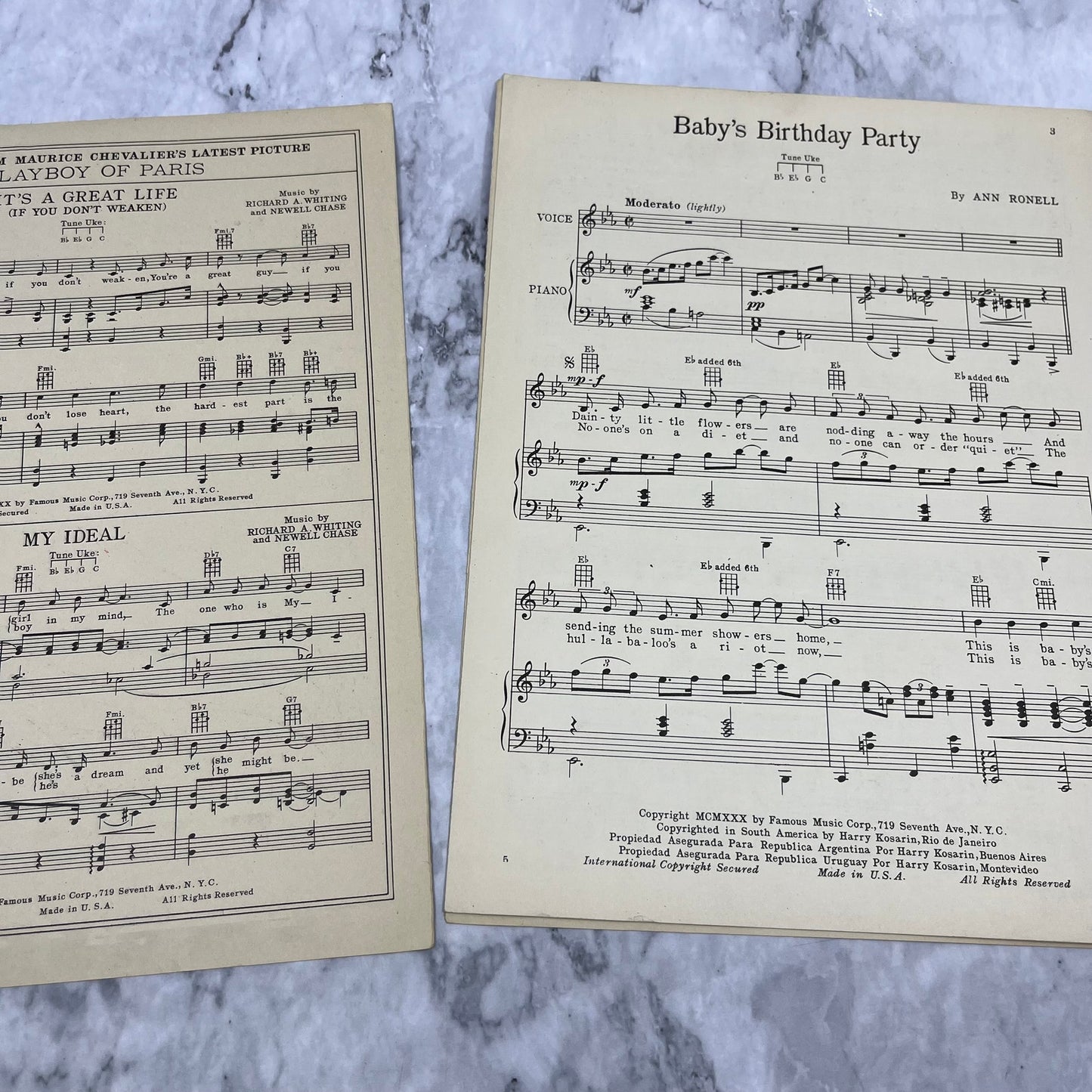 Baby's Birthday Party Ann Ronell Vintage Sheet Music 1930 V38