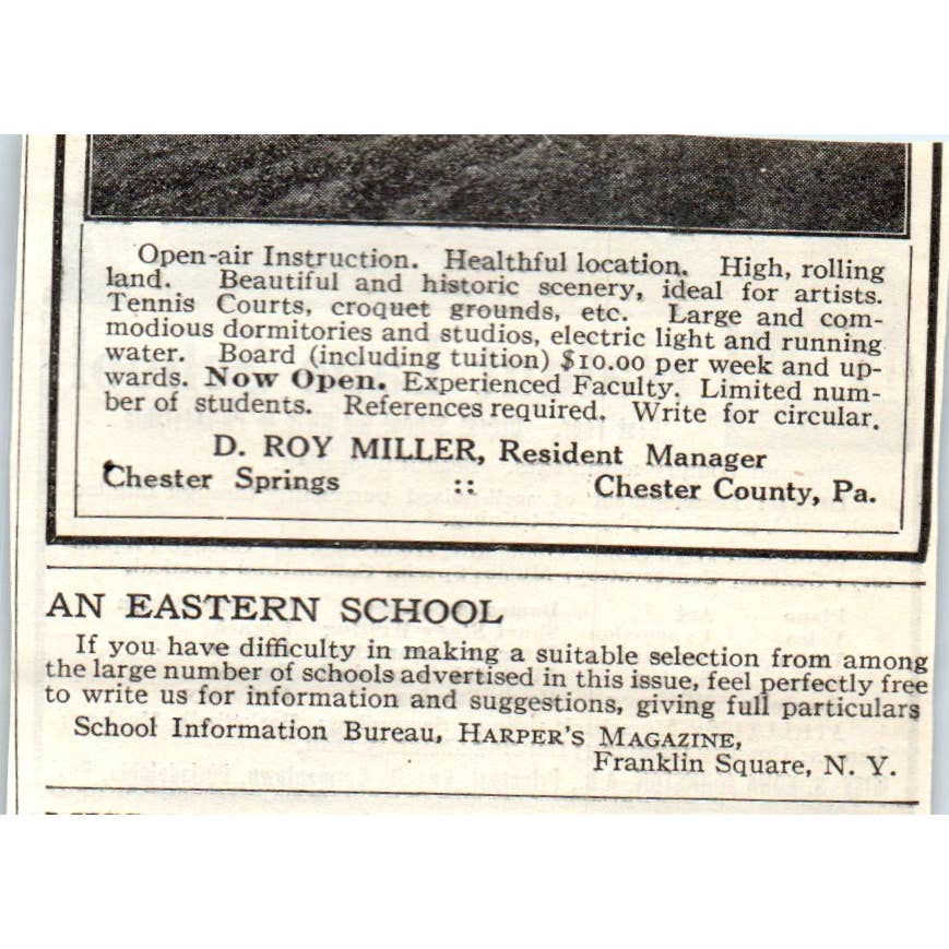 c1920 Harper's Ad - Walnut Lane School for Girls S. Edna Johnson Germantown EA3
