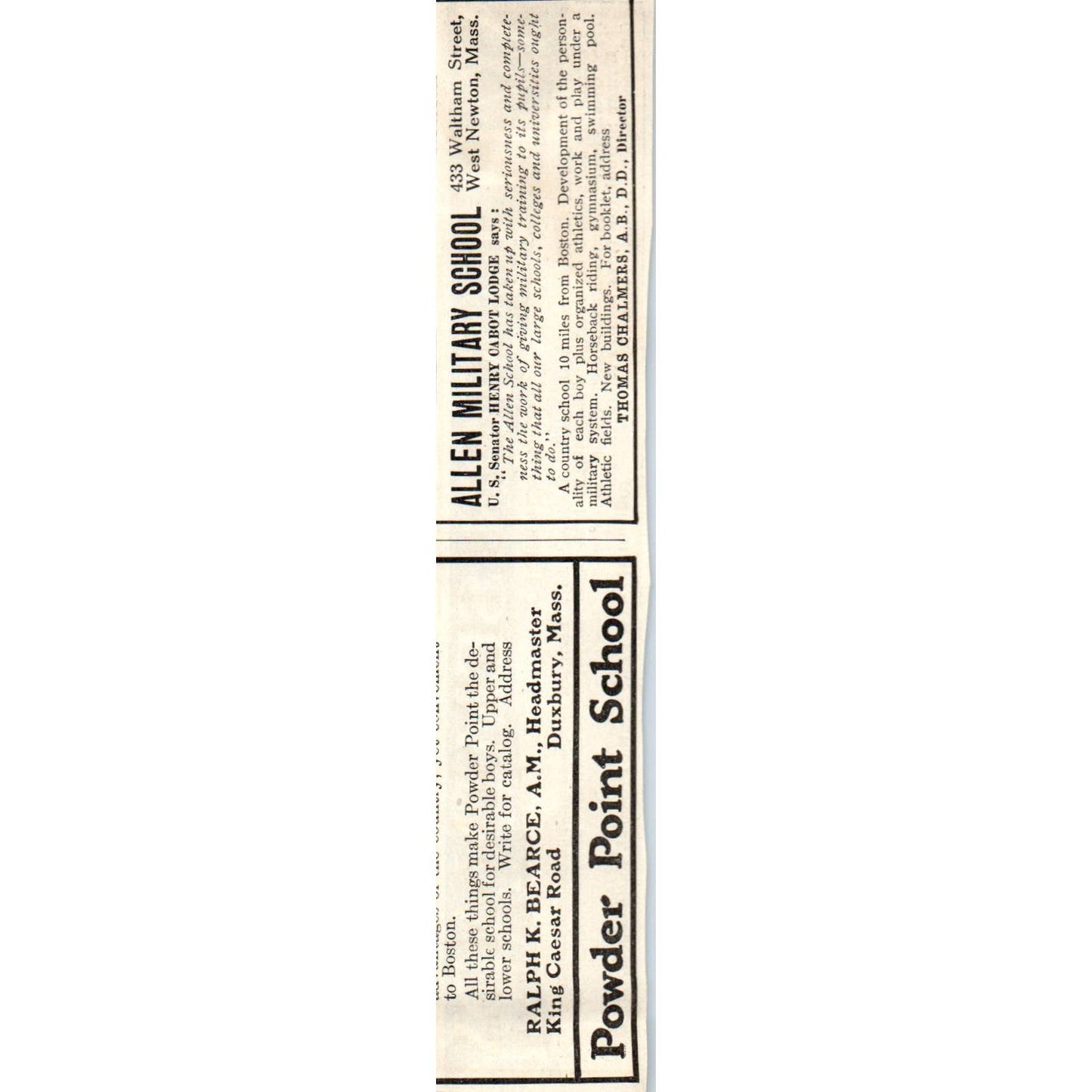 c1920 Harper's Magazine Ad - Williston Seminary School for Boys Easthampton EA3