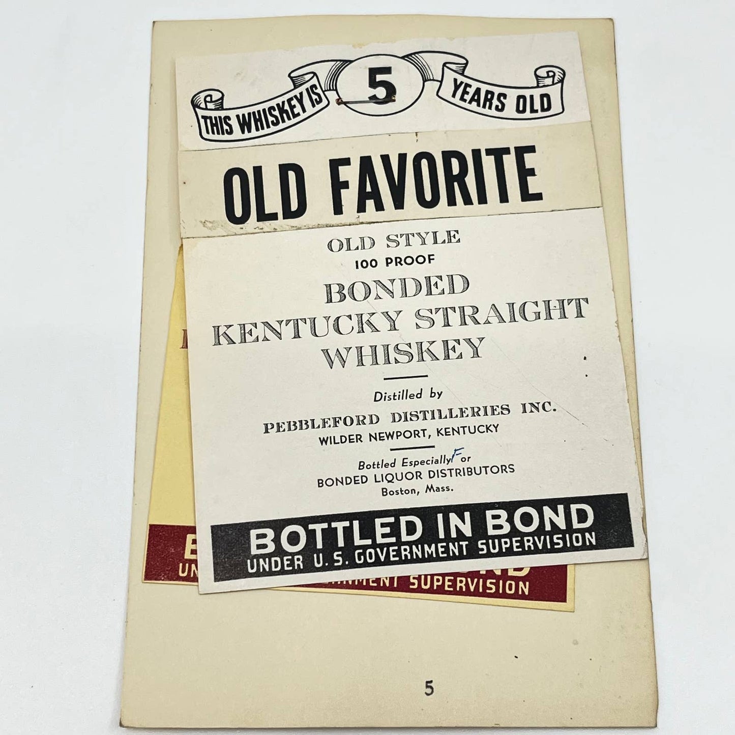 Old Favorite Whiskey Label Set of 2 Pebbleford Distilleries Wilder Newport KY