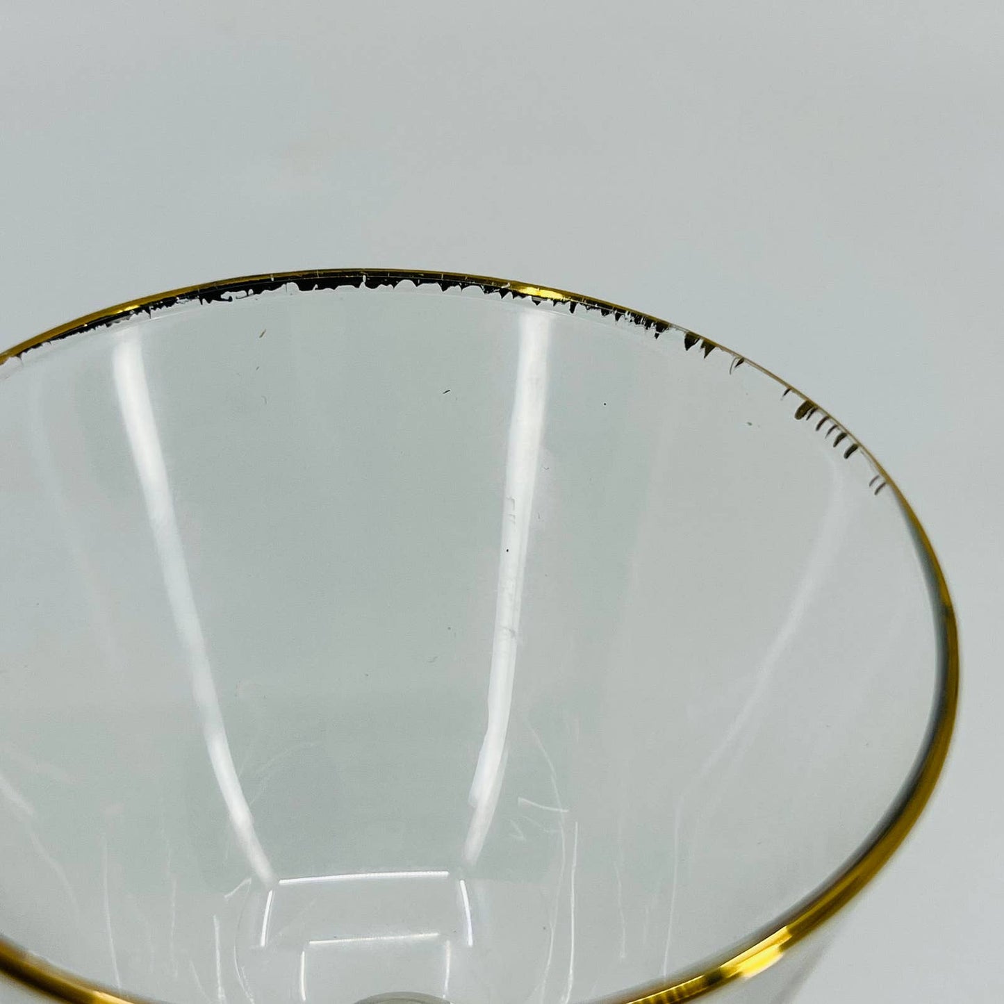 1950s Libbey Atomic Diamond Cordial Champagne Glass Yellow/Blue TD9