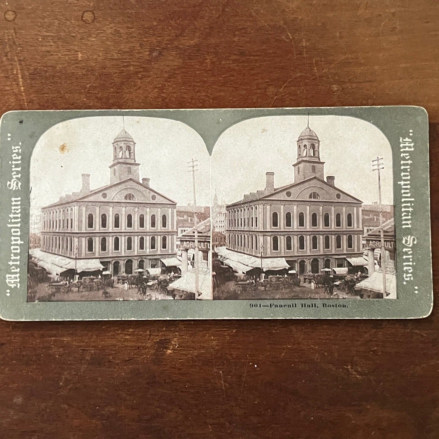Faneuil Hall Boston Antique Stereoview Card H2-4