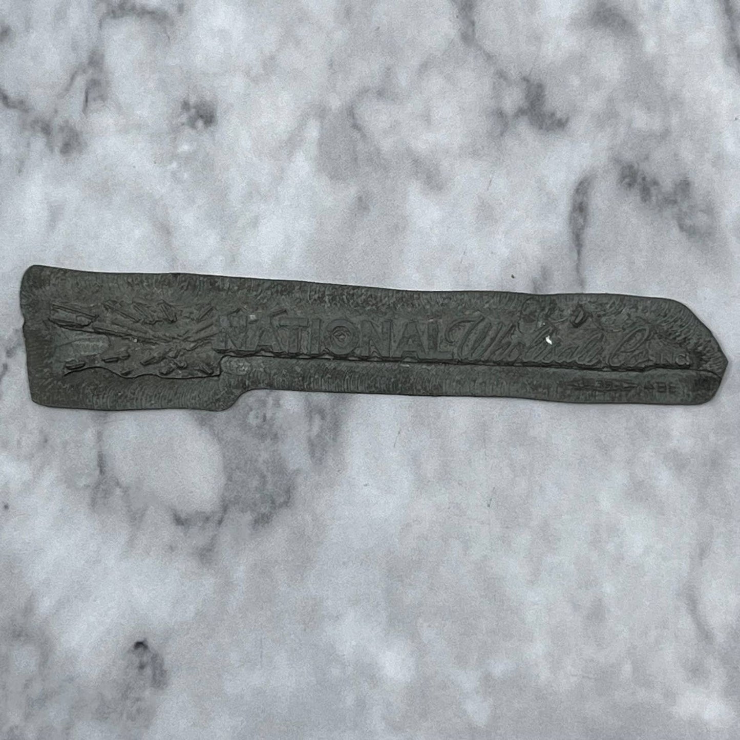 Vintage Printing Letterpress Printers Block Plate National Wholesale Co TJ513