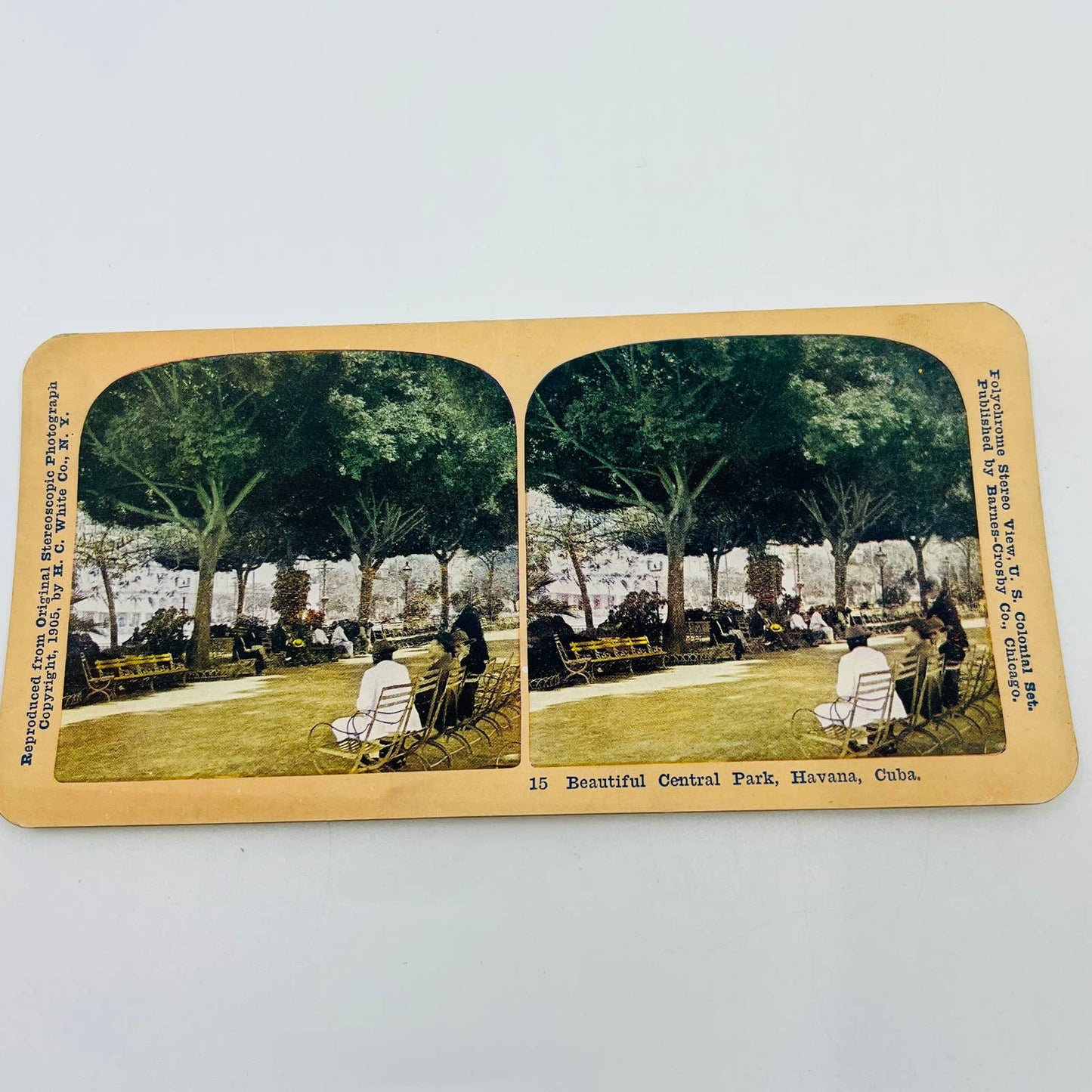 1905 Stereoview Card Beautiful Central Park Havana Cuba