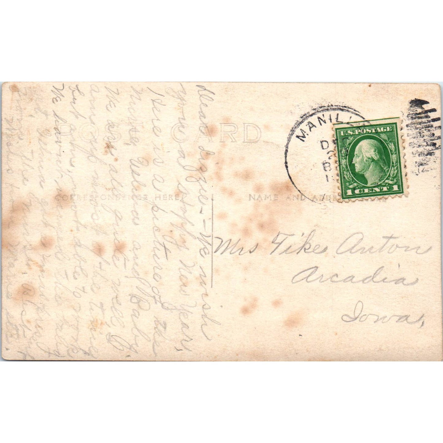 Antique Postcard RPPC Nurse with Baby and Toddler Arcadia Iowa SE8