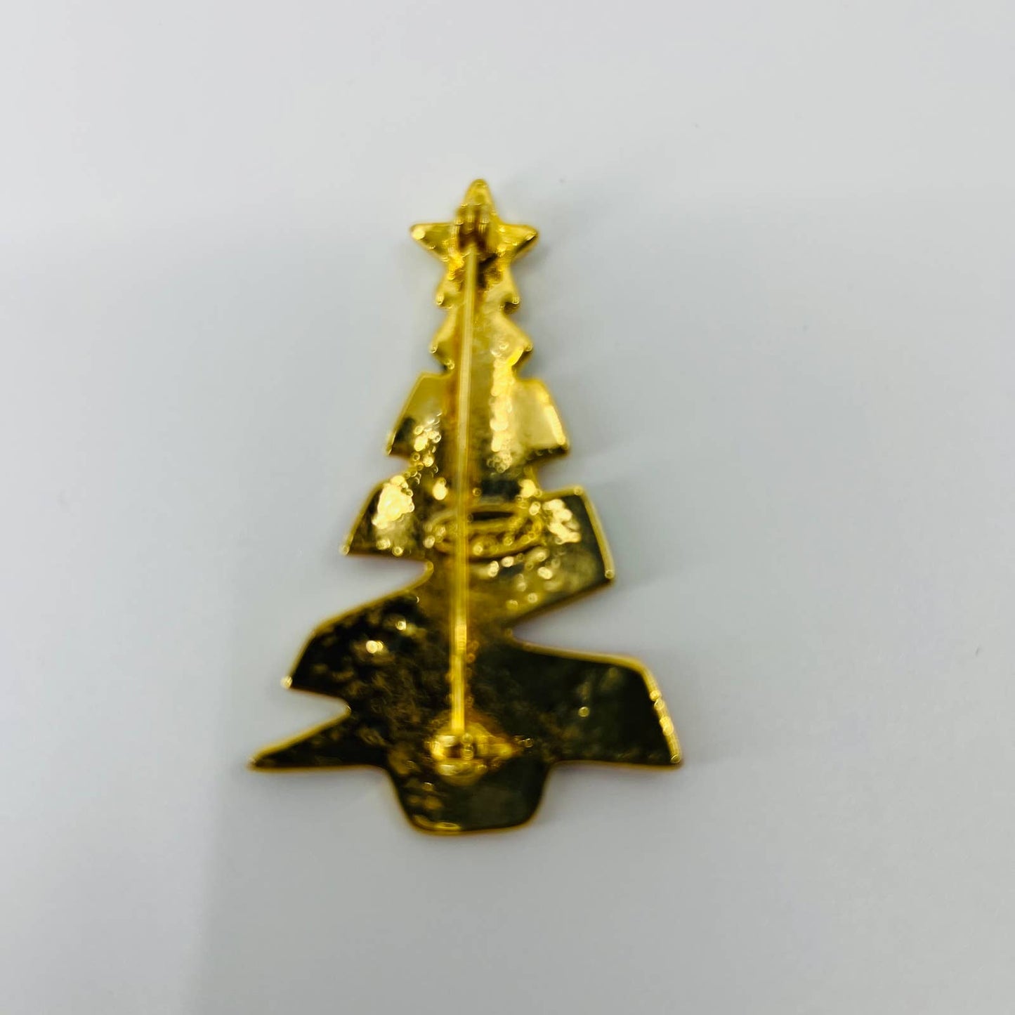 Danecraft Signed Candy Enamel Christmas Tree Pin Brooch Gold Tone SB2