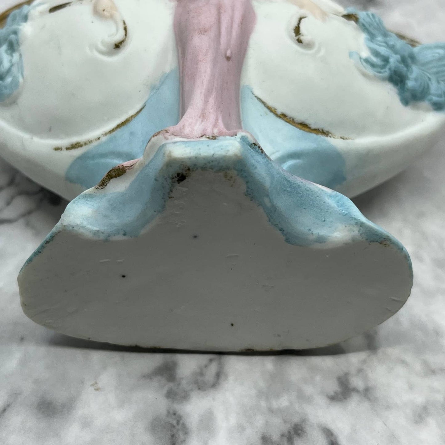 1920s Bisque Porcelain ART NOUVEAU German Hand Painted Figure Flower Vase TJ6-2