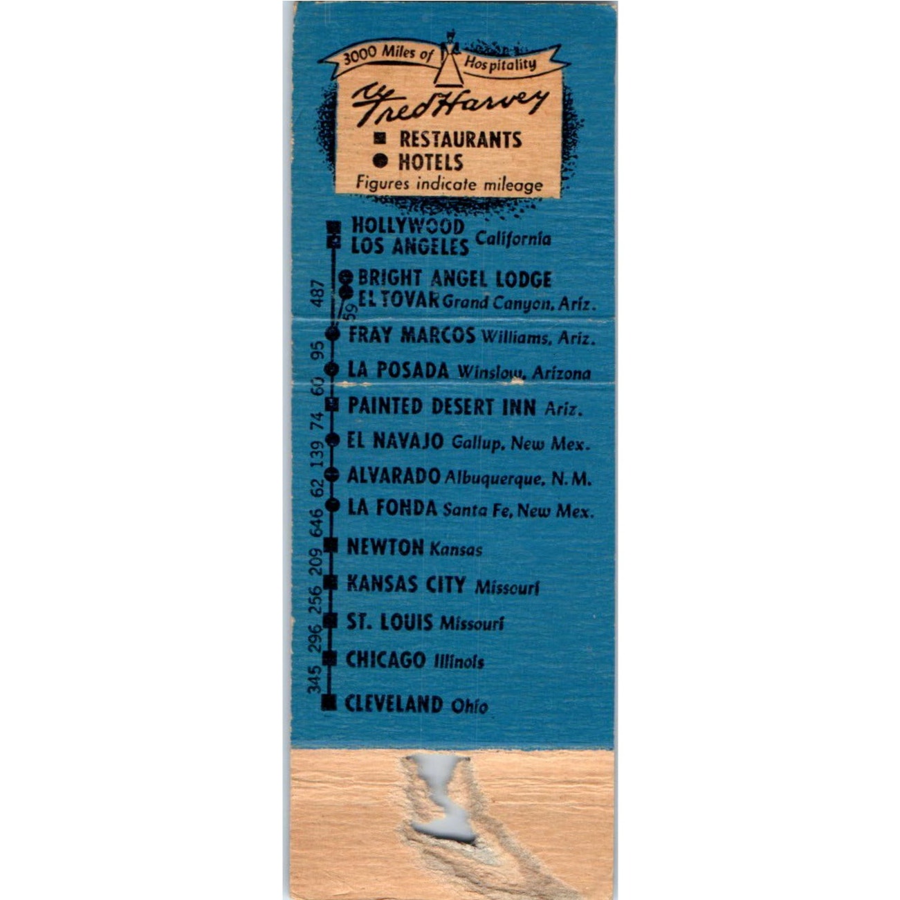 Fred Harvey Hotel El Tovar Grand Canyon AZ Advertising Matchbook Cover MM9-1