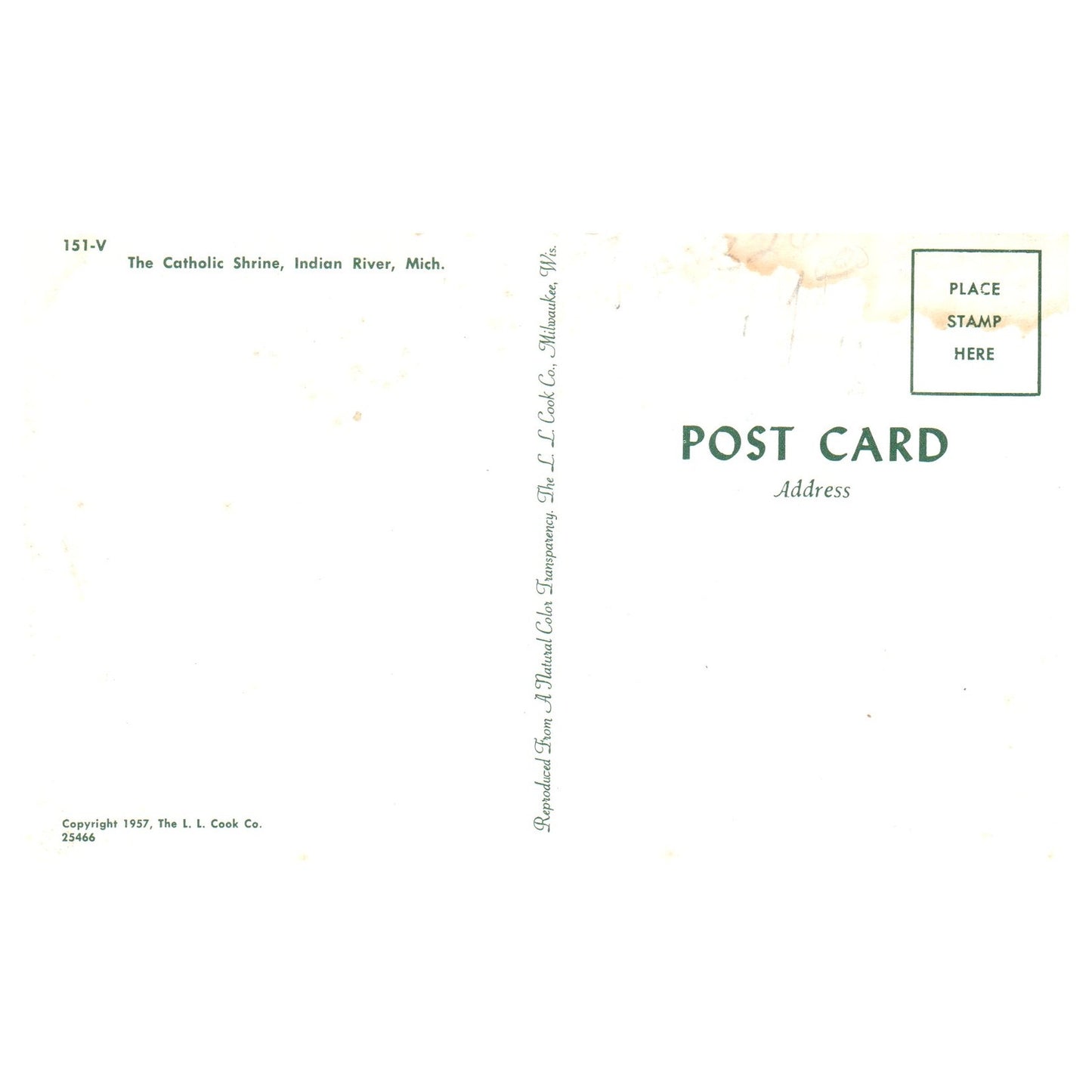 Vintage Postcard - The Catholic Shrine Indian River Michigan 1957 P4-6