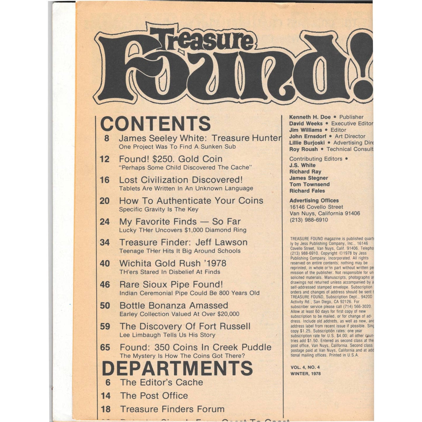 Treasure Found! Magazine - Treasure Hunting Metal Detecting Winter 1978 M3