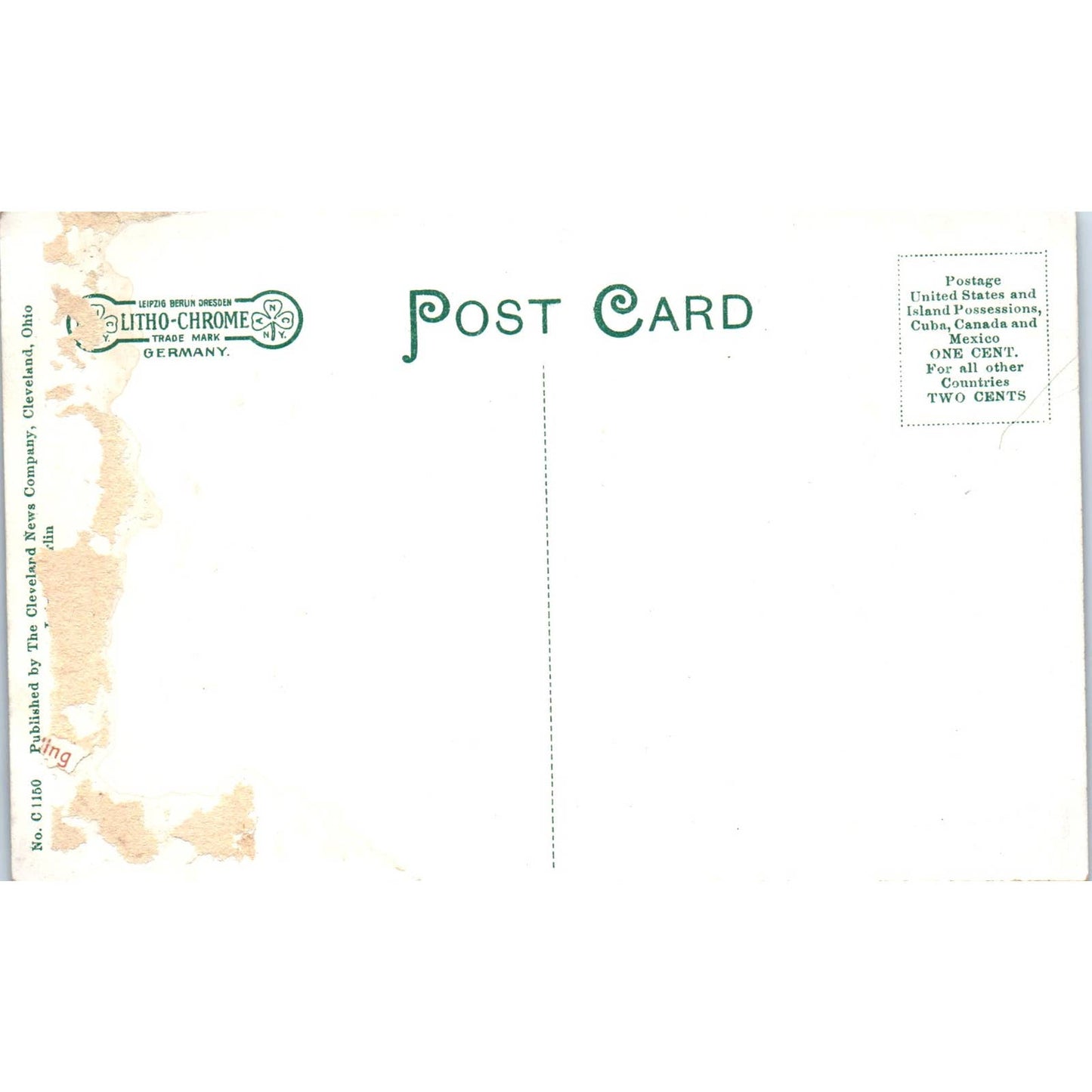 Antique Postcard The Square and East Fifth Street Marysville OH TD8-O2