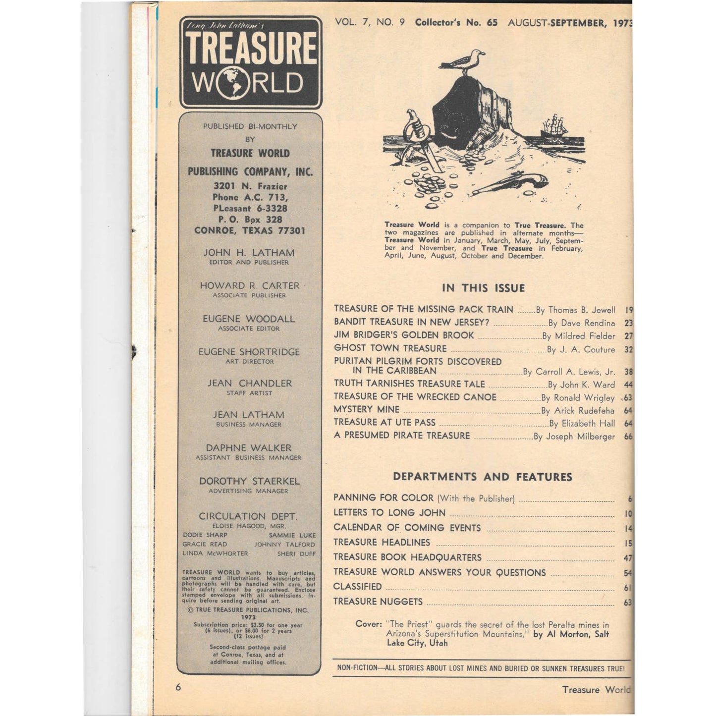 Long John Latham's Treasure World Magazine - Sept 1973 M6