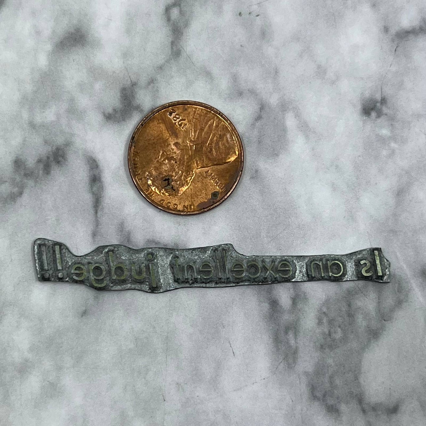 Vintage Printing Letterpress Printers Block Plate “Is An Excellent Judge” TJ57