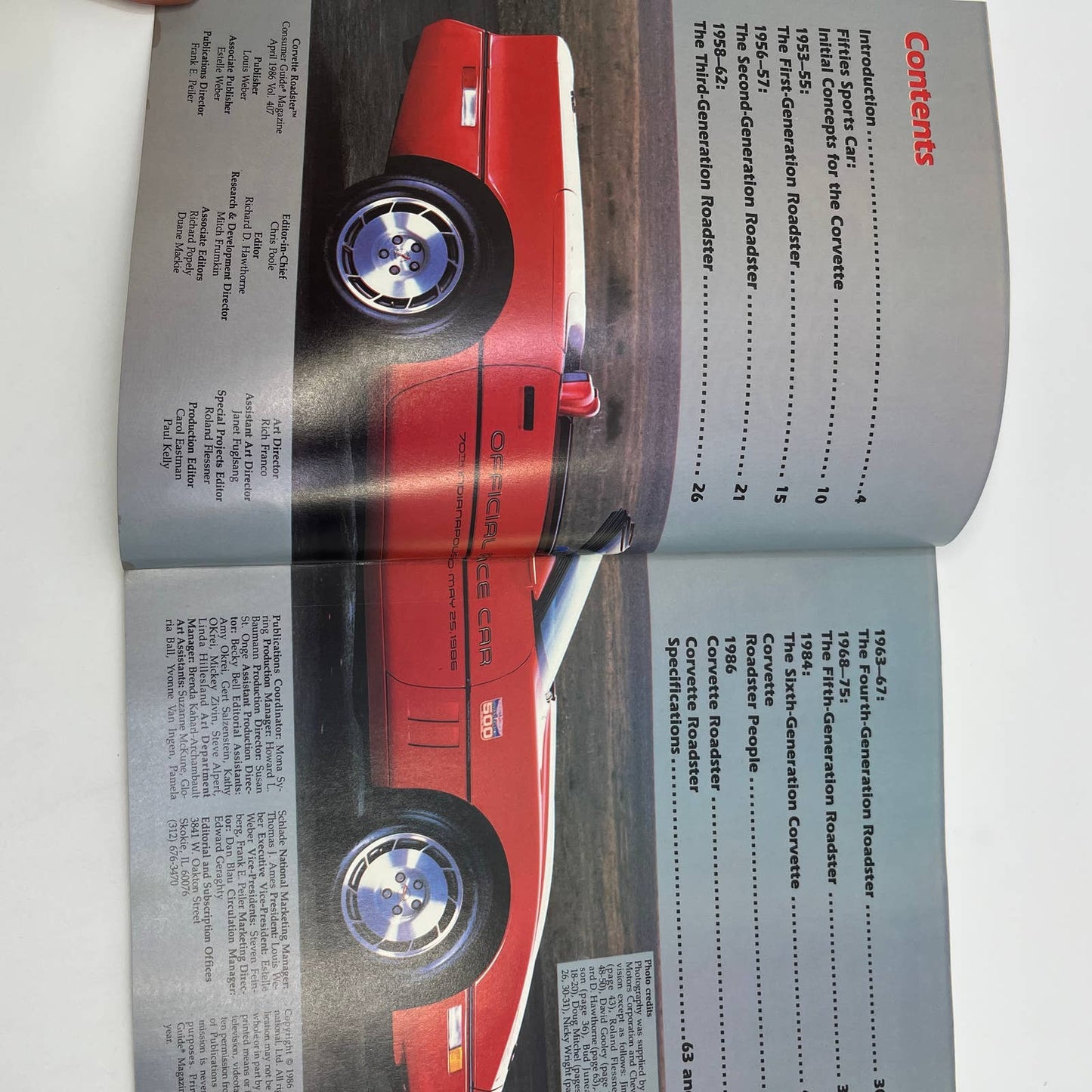 1986 Consumer Guide Magazine The New Corvette Roadster Collector's Edition TG1