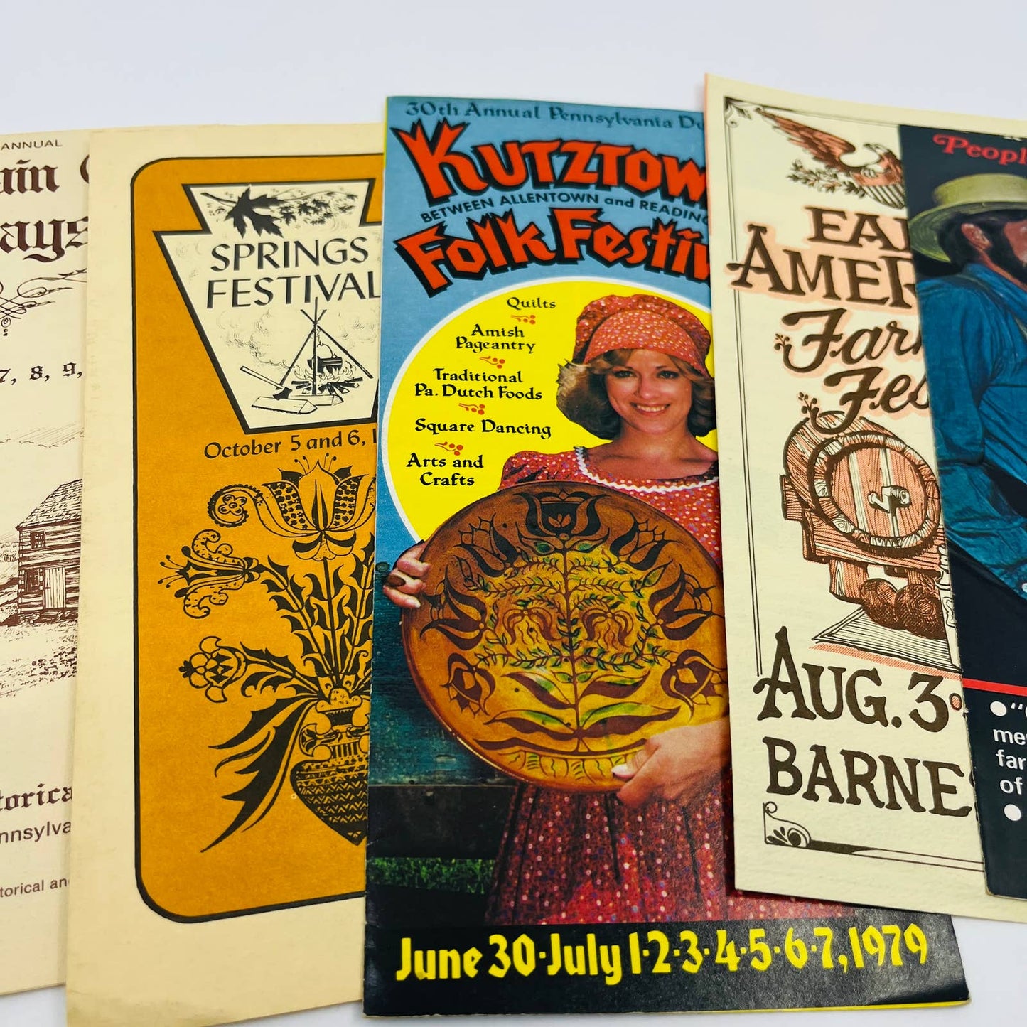 1970s Lot of 6 Pennsylvania Tourist Festival Brochures Flyers SC1